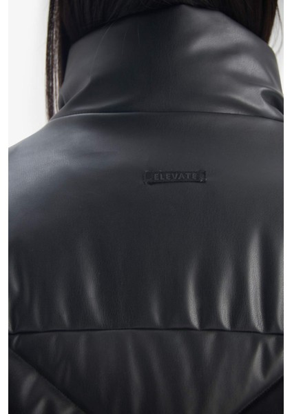 Kız Çocuk Dik Yaka Fermuarlı Şişme Mont F0054A825AU