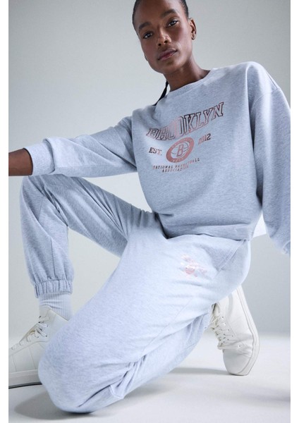 NBA Brooklyn Nets Bisiklet Yaka Sporcu Sweatshirt E8863AX25AU