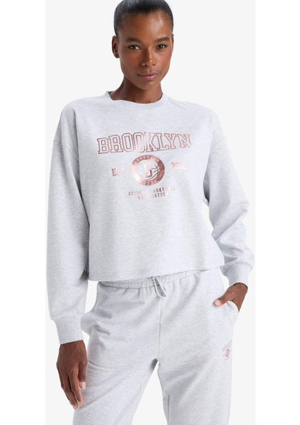 NBA Brooklyn Nets Bisiklet Yaka Sporcu Sweatshirt E8863AX25AU