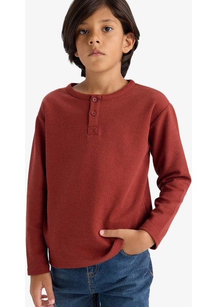 Erkek Çocuk Bisiklet Yaka Uzun Kollu Tişört G1811A825AU