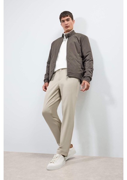 Su İtici Slim Fit Dar Kesim Dik Yaka Fermuarlı Astarlı İç Cepli Mont F0880AX25AU