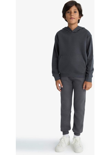 Erkek Çocuk Basic Düz Kapüşonlu Okul Sweatshirt E9558A825AU