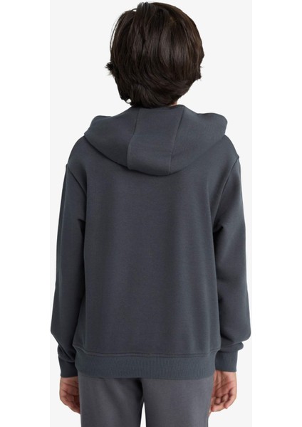 Erkek Çocuk Basic Düz Kapüşonlu Okul Sweatshirt E9558A825AU
