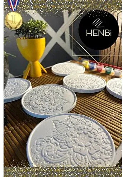 Mandala 2 Taş Boyama Seti 6 Adet Eğlenceli ve Eğitici Çocuk Etkinliği 3D