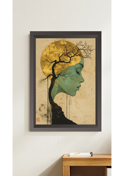 Kadın Silüeti Tablo – 50X70 cm Mdf Uv Baskı Çerçevesiz, Çerçeve Görünümlü Modern Duvar Dekoru fiyatları