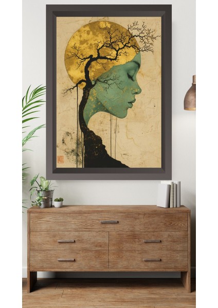 Kadın Silüeti Tablo – 50X70 cm Mdf Uv Baskı Çerçevesiz, Çerçeve Görünümlü Modern Duvar Dekoru modelleri