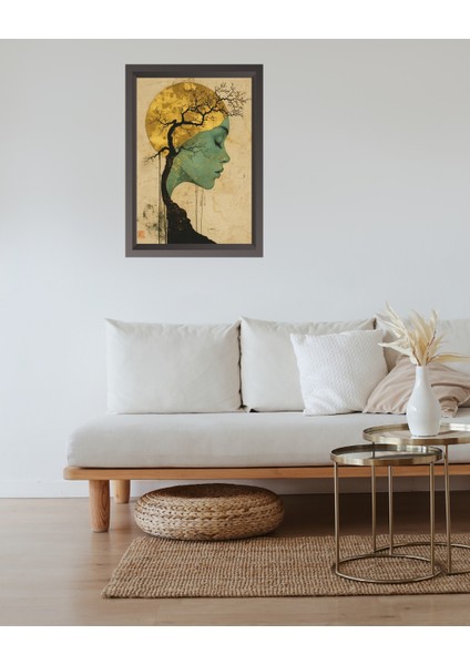 Kadın Silüeti Tablo – 50X70 cm Mdf Uv Baskı Çerçevesiz, Çerçeve Görünümlü Modern Duvar Dekoru fırsatları