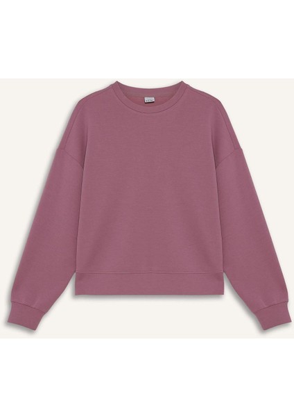 Fit Oversize Geniş Kalıp Bisiklet Yaka Modal Ultra Soft Sweatshirt