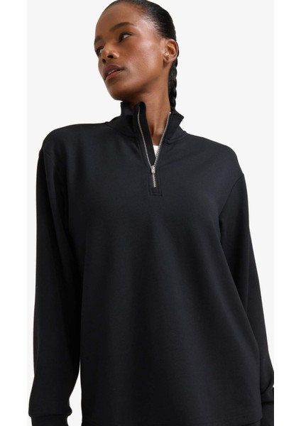 Fit Oversize Geniş Kalıp Yarım Fermuarlı Dik Yaka Modal Sweatshirt D7126AX25AU