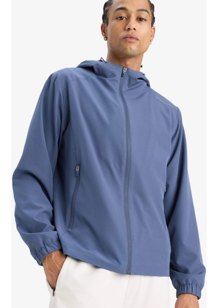 Fit Su İtici Regular Fit Kapüşonlu Fermuarlı Yağmurluk E9218AX25AU