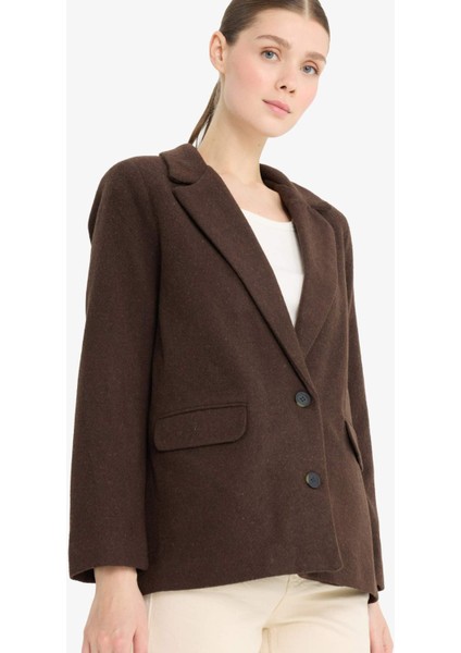 Regular Fit Flanel Blazer Ceket Y6483AZ24WN