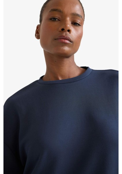 Fit Oversize Geniş Kalıp Bisiklet Yaka Modal Ultra Soft Sweatshirt E8954AX25AU