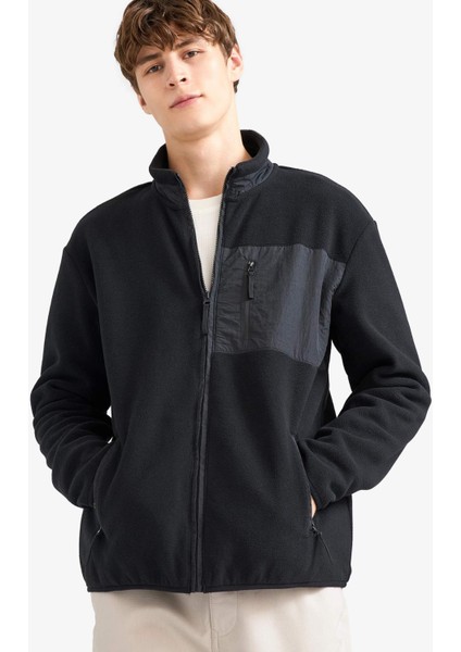 Regular Fit Dik Yaka Fermuarlı Polar Hırka A6892AX25WN