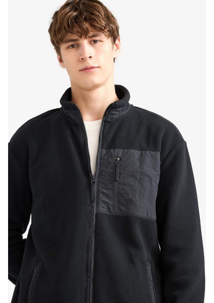 Regular Fit Dik Yaka Fermuarlı Polar Hırka A6892AX25WN