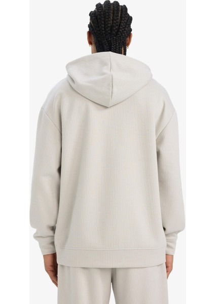 Boxy Fit Kapüşonlu Kanguru Cepli Jakarlı Sweatshirt