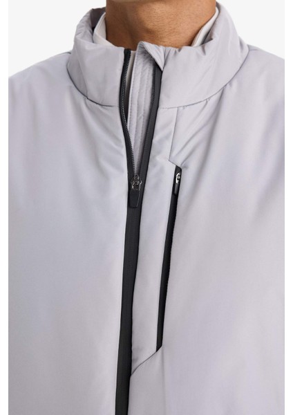 Fit Su İtici Slim Fit Dar Kesim Fermuarlı Rüzgar Geçirmez Mont E9484AX25WN