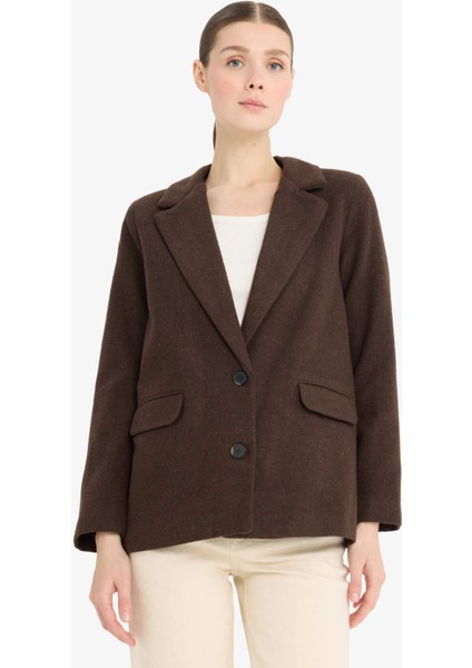 Regular Fit Flanel Blazer Ceket Y6483AZ24WN