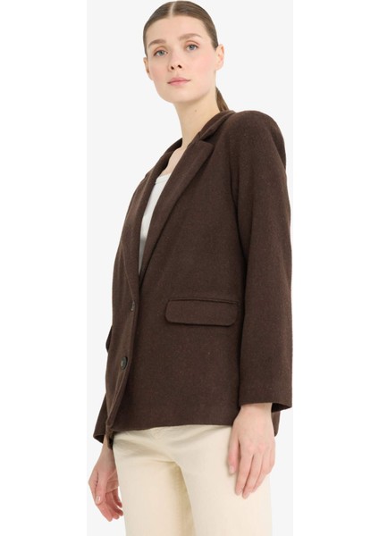 Regular Fit Flanel Blazer Ceket Y6483AZ24WN