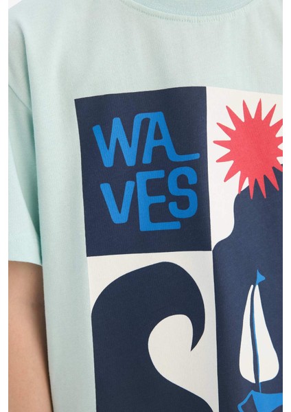 Erkek Çocuk 2'li Takım Baskılı Kısa Kollu Tişört Şort F1228A825HS