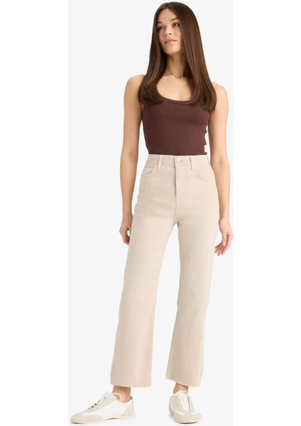 Crop Flare Fit Yüksek Bel Bilek Boy Jean Pantolon E8017AX25SM