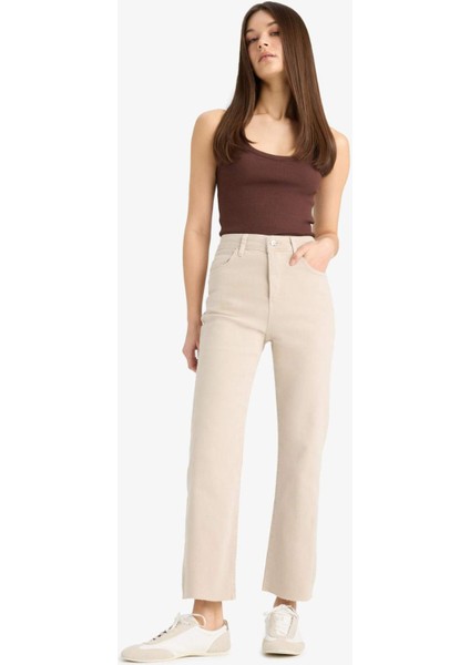 Crop Flare Fit Yüksek Bel Bilek Boy Jean Pantolon E8017AX25SM