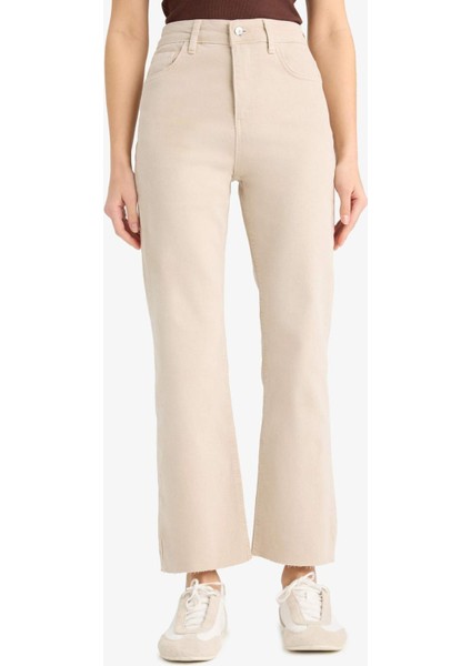 Crop Flare Fit Yüksek Bel Bilek Boy Jean Pantolon E8017AX25SM