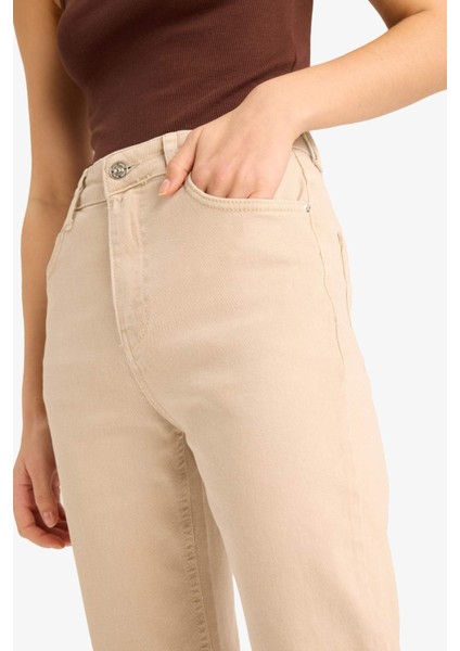 Crop Flare Fit Yüksek Bel Bilek Boy Jean Pantolon E8017AX25SM