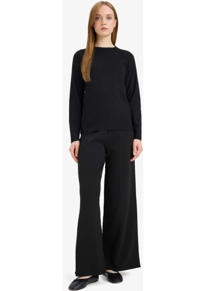 Wide Leg Geniş Bol Paça Triko Pantolon F1102AX25AU