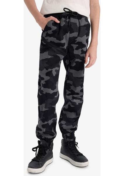 Erkek Çocuk Jogger Fit Kamuflaj Desenli Gabardin Pantolon F1175A825AU