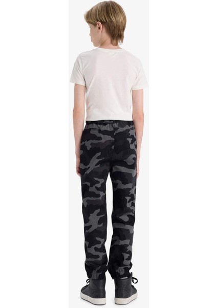 Erkek Çocuk Jogger Fit Kamuflaj Desenli Gabardin Pantolon F1175A825AU