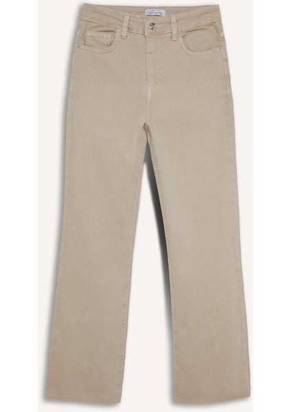 Crop Flare Fit Yüksek Bel Bilek Boy Jean Pantolon E8017AX25SM