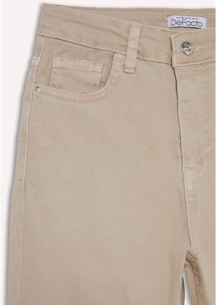 Crop Flare Fit Yüksek Bel Bilek Boy Jean Pantolon E8017AX25SM