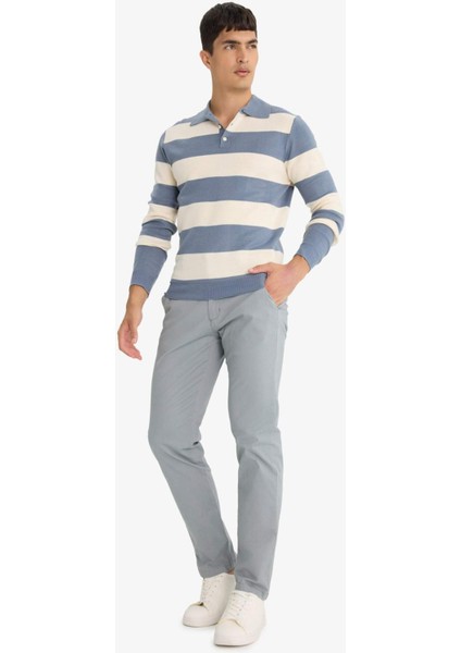 Regular Fit Normal Kesim Cepli Düz Paça Chino Pantolon D7349AX25AU