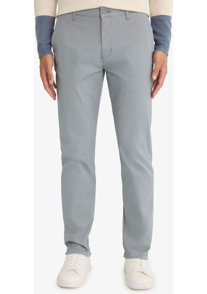 Regular Fit Normal Kesim Cepli Düz Paça Chino Pantolon D7349AX25AU