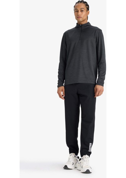 Fit Slim Fit Dar Kesim Fermuar Cepli Dokuma Sporcu Jogger Eşofman Altı F1288AX25AU