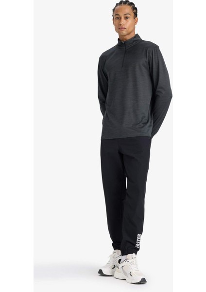 Fit Slim Fit Dar Kesim Fermuar Cepli Dokuma Sporcu Jogger Eşofman Altı F1288AX25AU