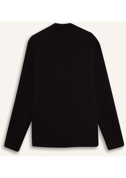 Fit Slim Fit Dar Kesim Kolej Yaka Skuba Dalgıç Kumaş Bomber Hırka F0877AX25SP