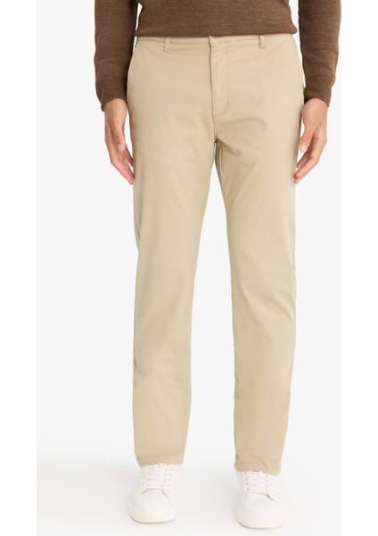 Regular Fit Normal Kesim Cepli Düz Paça Chino Pantolon D7349AX25AU