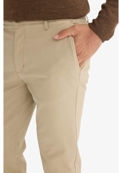 Regular Fit Normal Kesim Cepli Düz Paça Chino Pantolon D7349AX25AU