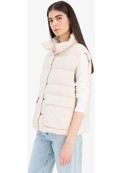 Regular Fit Dik Yaka Fermuarlı Şişme Yelek F1052AX25AU