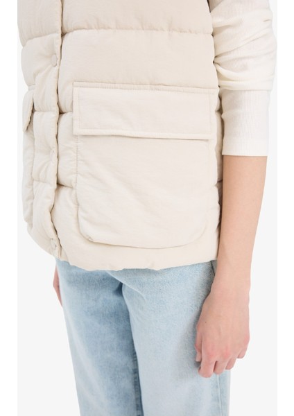 Regular Fit Dik Yaka Fermuarlı Şişme Yelek F1052AX25AU