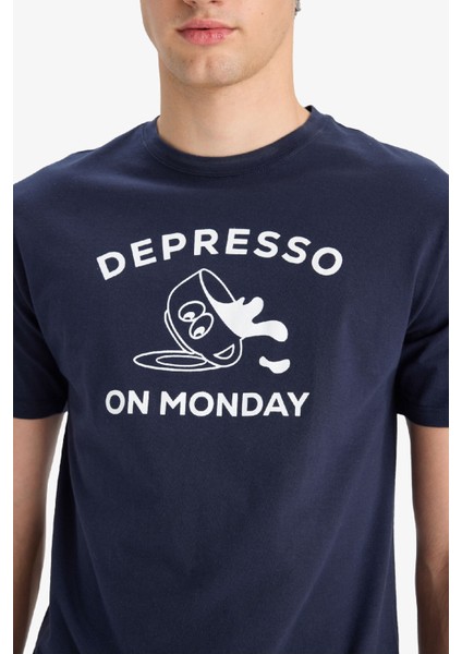 Regular Fit Pijama Takımı Baskılı Kısa Kollu Üst Şort E7150AX25SM