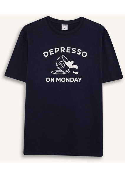 Regular Fit Pijama Takımı Baskılı Kısa Kollu Üst Şort E7150AX25SM