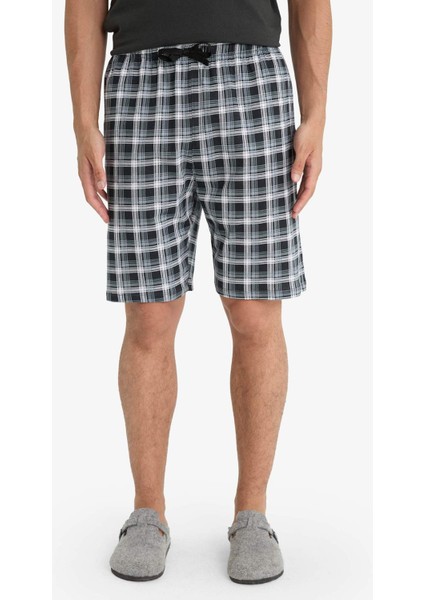 Pijama Takımı Regular Fit Kısa Kollu Üst Kareli Şort E7146AX25SM