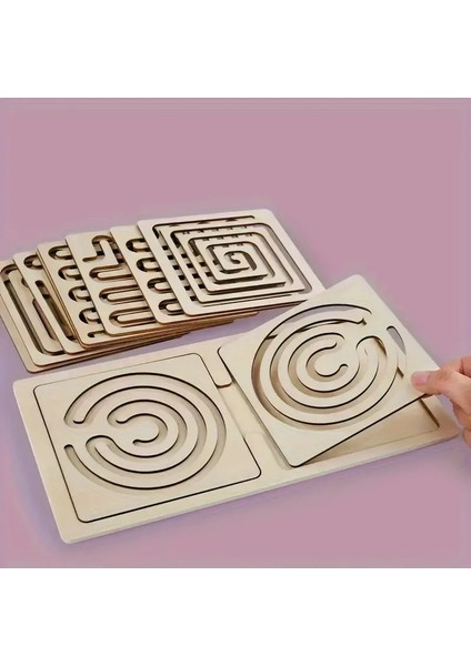 3-6 Yaş Arası Çocuklar Için Sağ ve Sol Beyin Gelişimini Teşvik Eden 10 Parça Ahşap Bulmaca, Oyuncak. modelleri