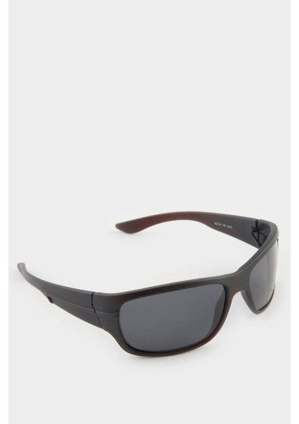 Erkek Oval Siyah Plastik Çerçeve Siyah Cam Polarize Güneş Gözlüğü F0565AXNS