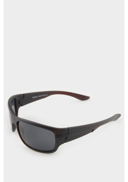 Erkek Oval Siyah Plastik Çerçeve Siyah Cam Polarize Güneş Gözlüğü F0565AXNS