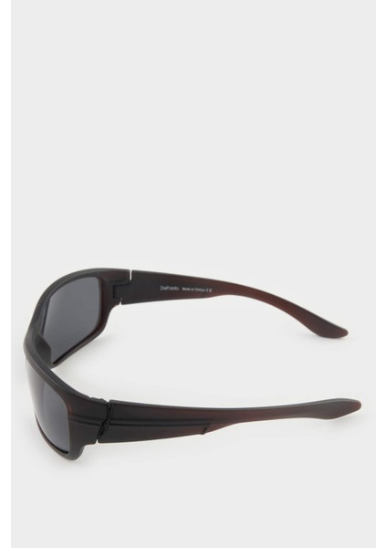 Erkek Oval Siyah Plastik Çerçeve Siyah Cam Polarize Güneş Gözlüğü F0565AXNS