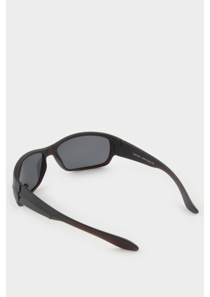 Erkek Oval Siyah Plastik Çerçeve Siyah Cam Polarize Güneş Gözlüğü F0565AXNS