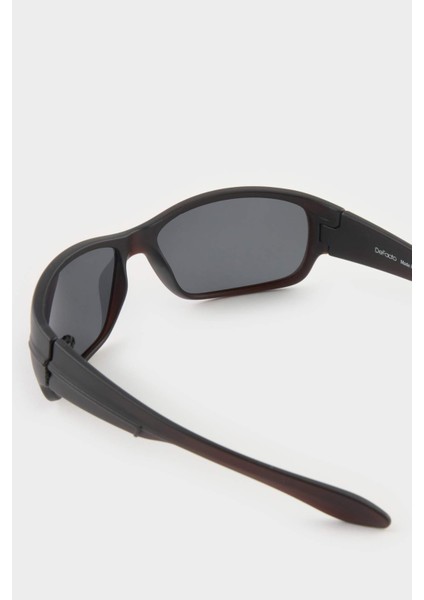 Erkek Oval Siyah Plastik Çerçeve Siyah Cam Polarize Güneş Gözlüğü F0565AXNS